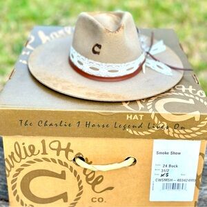 CHARLIE 1 HORSE SMOKE SHOW FELT HAT size small
